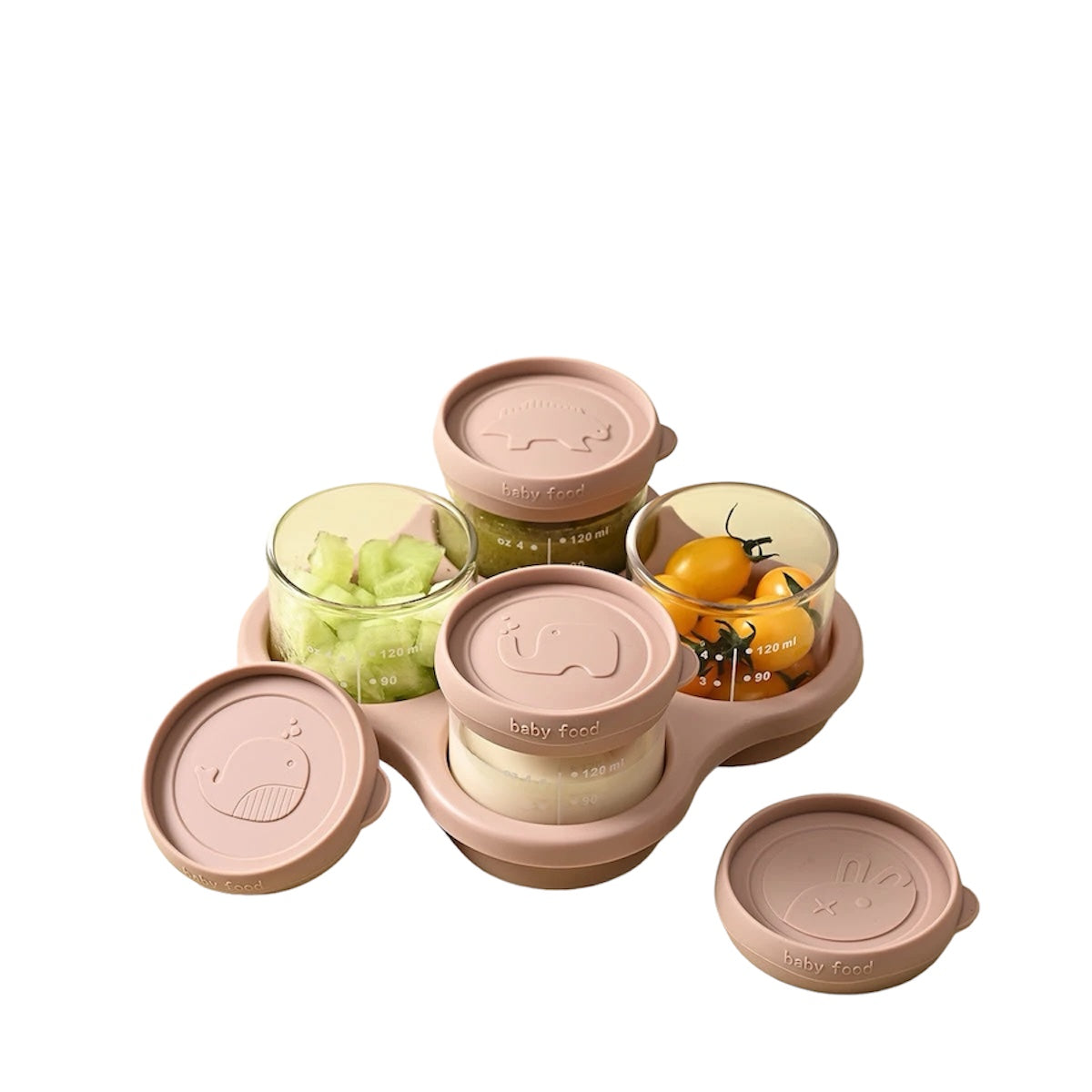 Glass Baby Food Jars with Silicone Lids