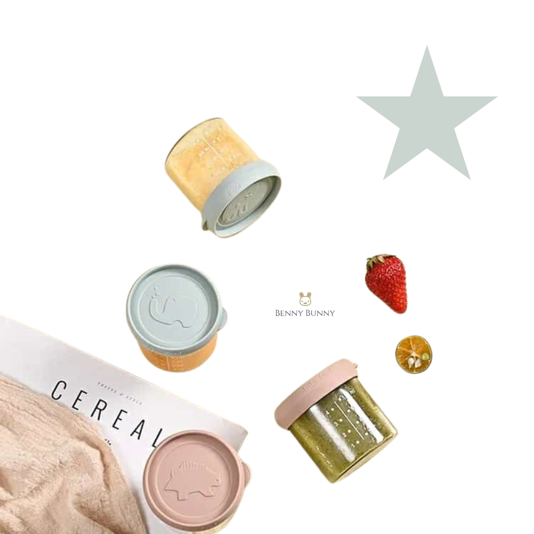 Glass Baby Food Jars with Silicone Lids